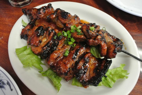 bbq pork skewers at Pinoy Lechon BBQ & Grill 