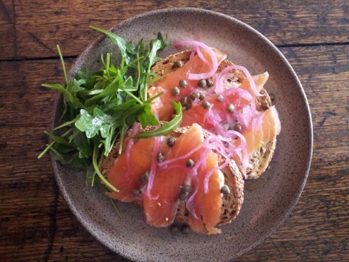 House cured salmon on toast at West 48 