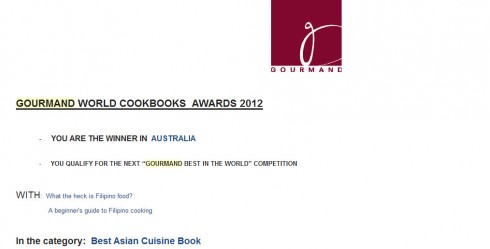winning gourmand cookbook awards