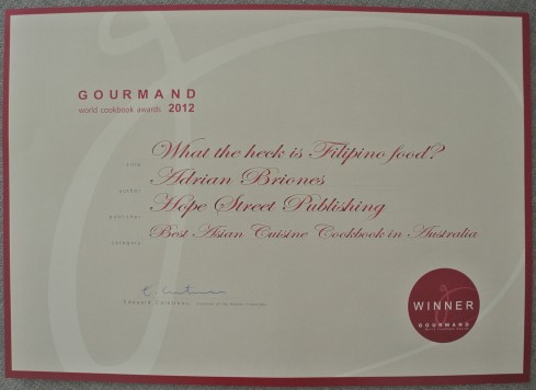 gourmand cookbook award Filipino food