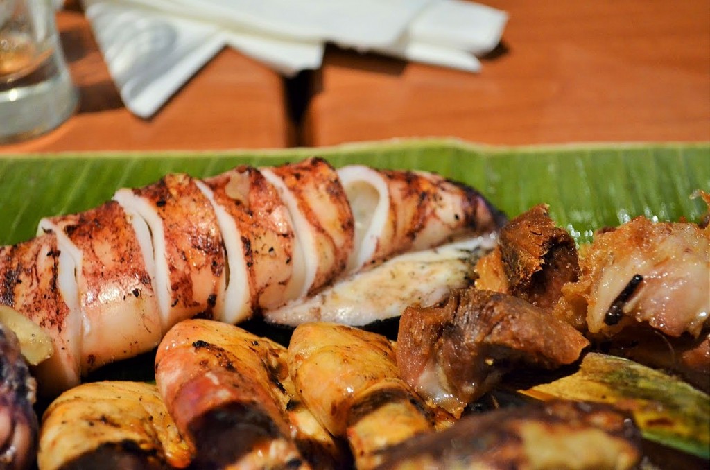 Inihaw na Pusit or Grilled Squid Filipino food